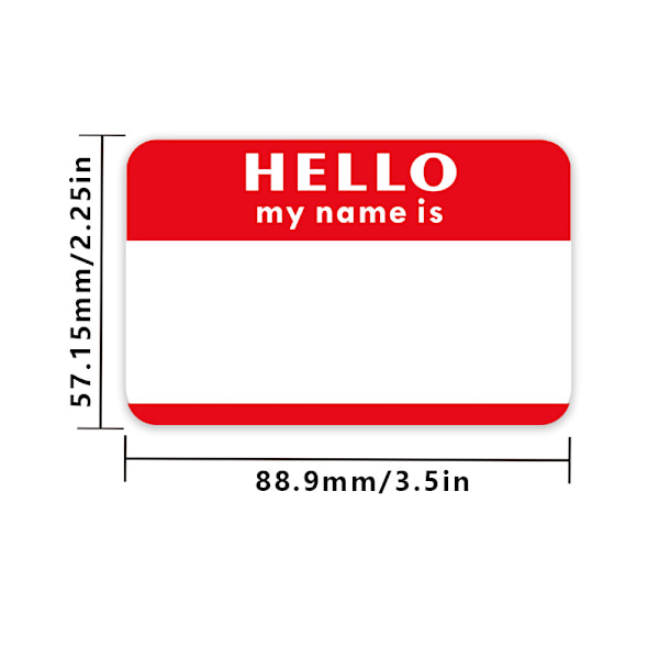5 väriä (Hello My Name is) Nimilaput Tarrat 300 Tarraa