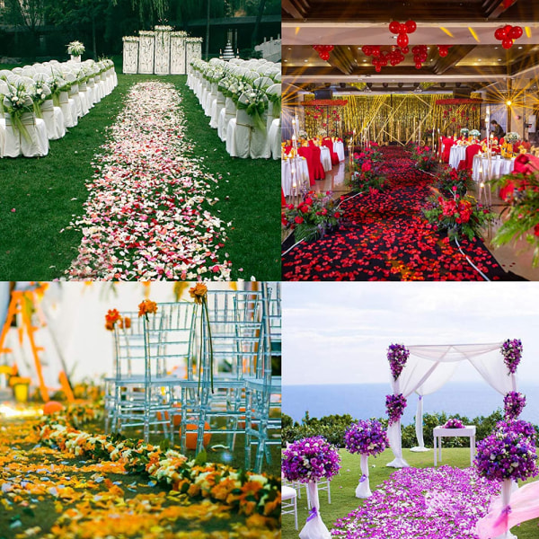 1200 stk kunstige roseblader, ikke-vevde blomsterblader for