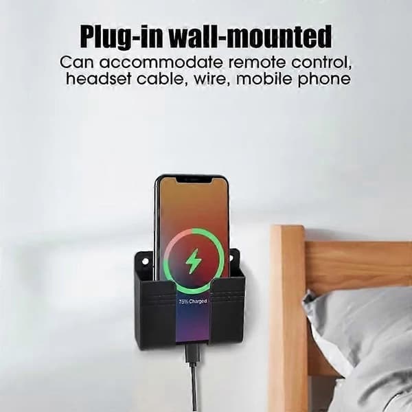 4-in-1 Cell Phone Holder Wall Mounted Charging Dock Stand Organizing Brackets Punch-Free