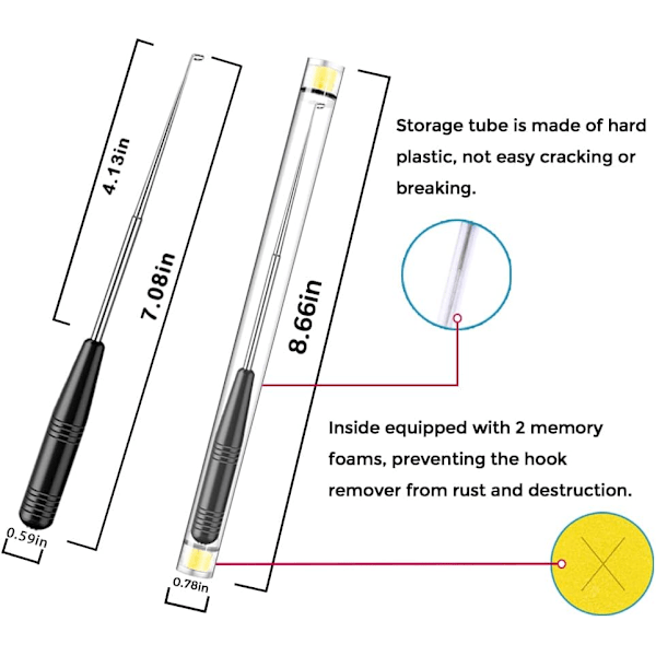Fiske krokfjerner sett, fiskekrokfjerner verktøysett, fiskekrokfjerner for saltvann og ferskvann