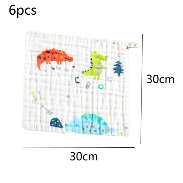 6 stk. sekslags bomuldsfirkant, bomuldsbaby firkantet ansigtsserviet