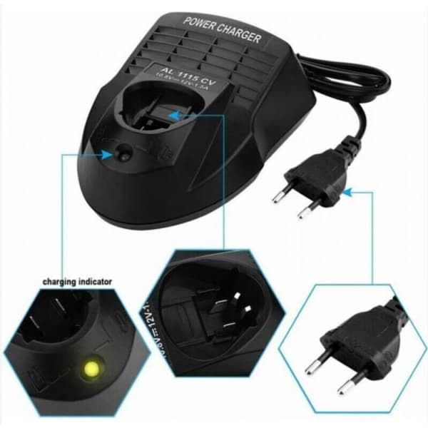 Oplader til Bosch 10.8V-12V hurtigoplader AL1115CV (EU-stik)