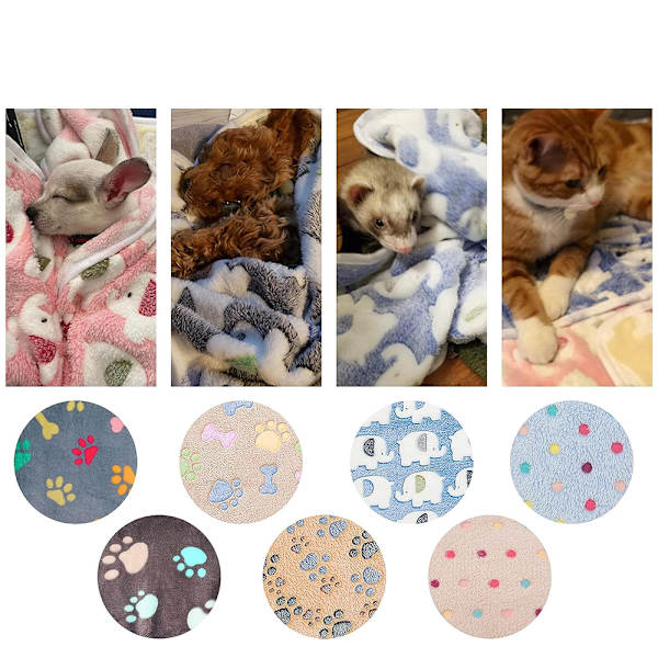 3 Supermjuka, fluffiga premium fleece-filtar för husdjur, filt i flanell för hund, valp, katt, elefant