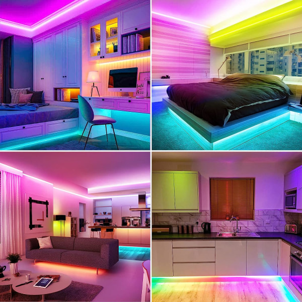 6M 5050 RGB LED-strimmel, lysstrimmel styret via fjernbetjening