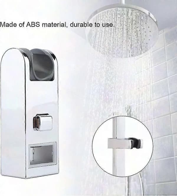 Justerbar ABS Krom Brusehovedholder til Universal Bruseskinne - 30x15cm