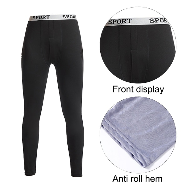 Long Johns termisk undertøj til mænd-sort-XL størrelse