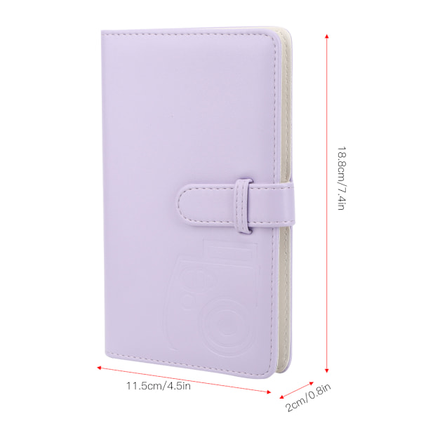 3in 96 Pockets PU Universal Photo Album Cardcase Bank Card Storage Book for mini11/8/9/7s/25/70/90 Instant Camera Photographpurple