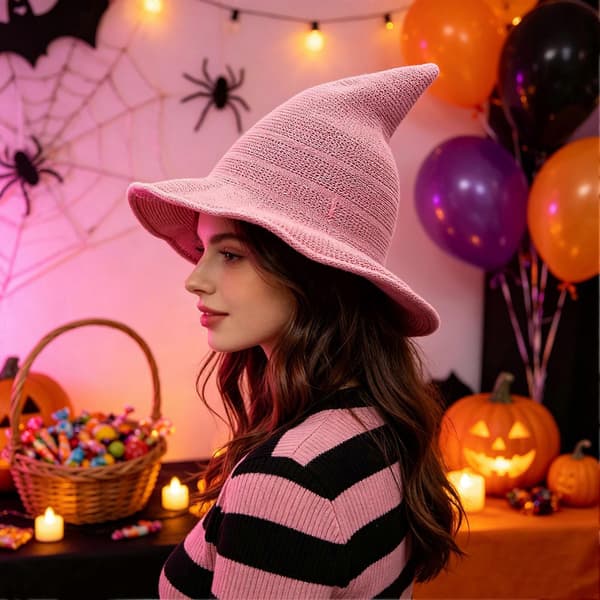 Halloween Heksehat – Spids Bred Skygge Sammenfoldelig til Kvinder Light Green One Size