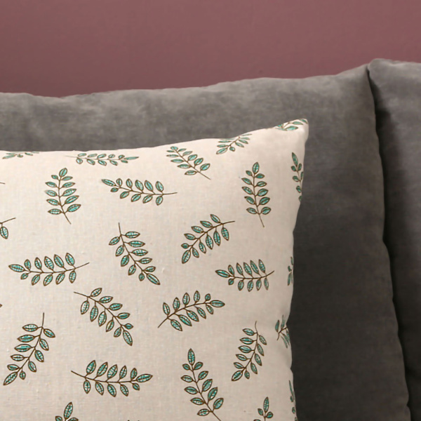Hjem putetrekk sofa putetilbehør lin nordisk stil daglig bruk hjem tekstiler små grønne blader 45x45