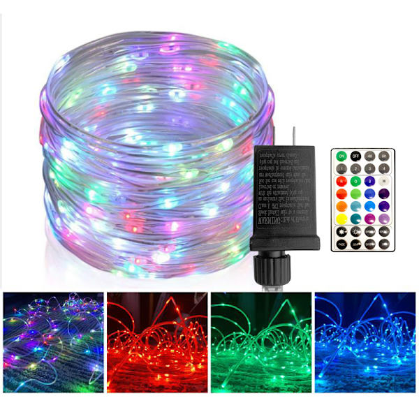 Repljus, 33ft 100 Led RGB Färgförändrande Utomhus Vattentät