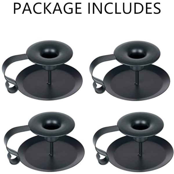 Retro Iron Candelabrum Simple Black Ljusstake Hållare Taper Ca Black 4 Pcs