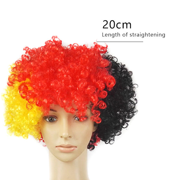 2 st National Flag Short Curly Wig 2022 VM Short Curly