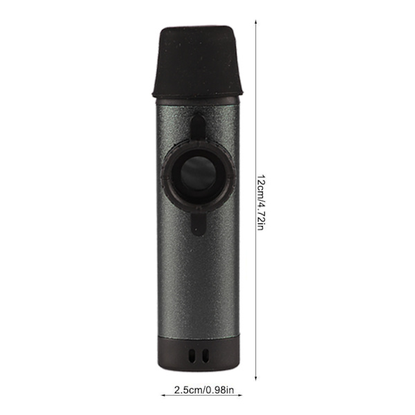 Kazoo Profesjonell Justerbar Tone Musikk Instrument i Aluminium med 5 stk Fløyte Membran for Barn Svart