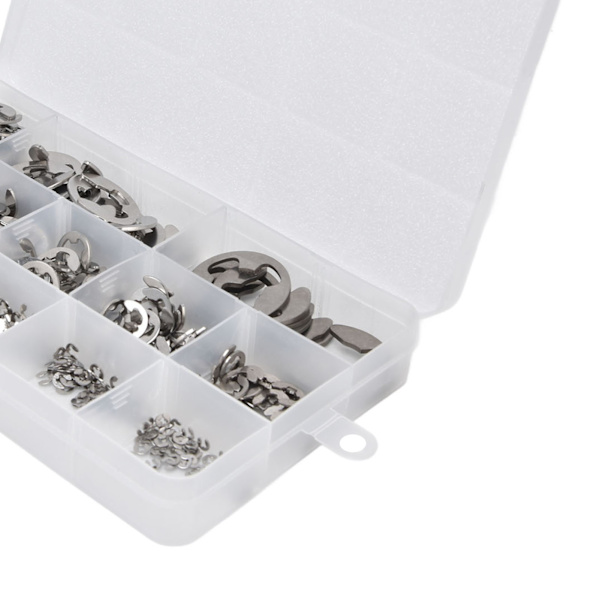 400 stk. E-klips Circlips Sikringsringe 604 Rustfrit Stål Sortiment Sæt Kit til Lejer