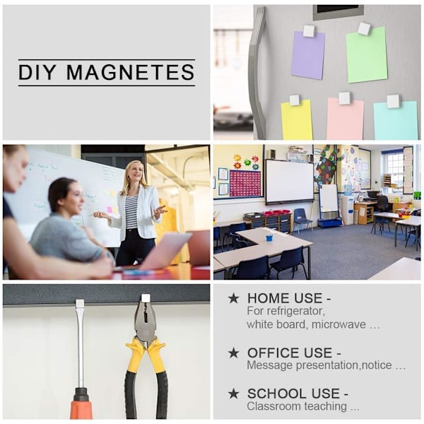 Tehokas supervahva neodyymimagneetti DIY-töihin seinäpaneeleihin, jääkaappeihin, valkotauluihin - Neliönmuotoinen neodyymimagneetti 10X10X4mm (20 kpl)