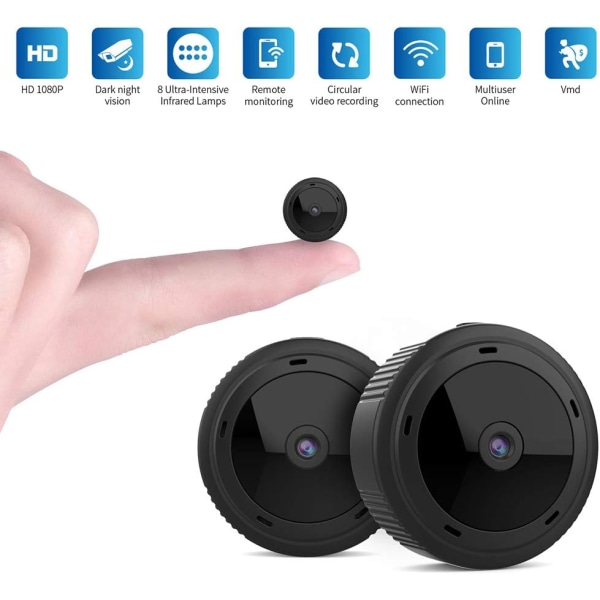 Uppgraderad Mini Spy Camera Trådlös Hidden WiFi Nanny Cam Baby