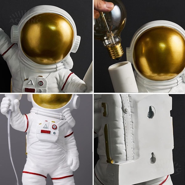 Astronaut barnbordslampa, modern astronaut lysande LED t