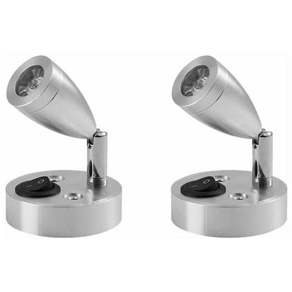 C-12V LED-lukuvalaisin, 2 kpl asuntovaunun sisävalaisinta, 3W LED-matkailuauton lukuvalaisimet kytkimellä, automaattinen LED-sisävalaisin matkailuautoon,