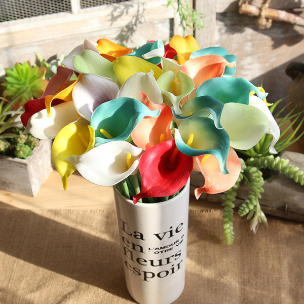 Calla Lily 10 stk Kunstige Blomsterbukett til Bryllup Brud