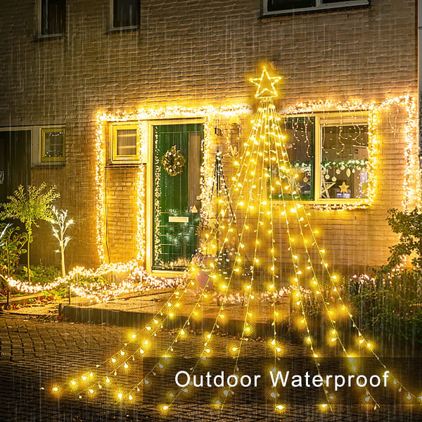 Solar Yard dekorationer Stjernelys 317 LED 8 tilstande udendørs vand