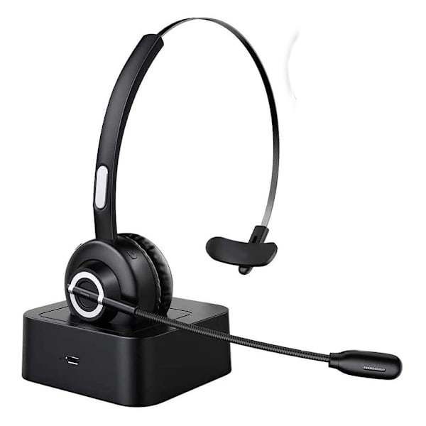 Bluetooth-kuulokemikrofoni, PC-kuulokemikrofoni tekoälypohjaisella melunvaimennuksella, langaton kuulokemikrofoni lataustelakalla puhelinkeskuksiin, tietokoneisiin, matkapuhelimiin