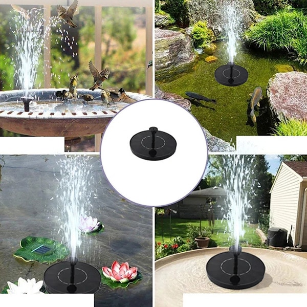 Solcelledrevet fontene for basseng, hage, vannspeil, flytende fontene, utendørs fuglebad, fontener for uteplass