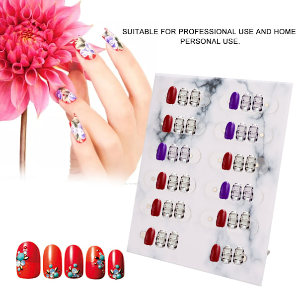 Nagelkonst Visningshållare Akryl Falska Naglar Display Stativ Platta Bas Gel Polish Showcase Marmor