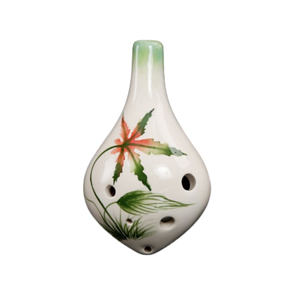 6-håls Ocarina, Alto C, glaserad keramik, vacker design, presentidé