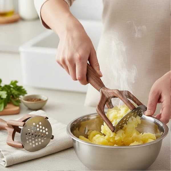 Köttfärshackare i trä, kraftig köttfärshackare för non-stick köttfärs A