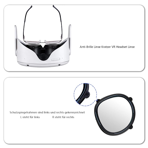 VR-linsbeskydd kompatibelt med Oculus/Meta Quest 2 glasögonbärare - Silikon glasögondistans VR-tillbehör skyddar VR-linser från repor på