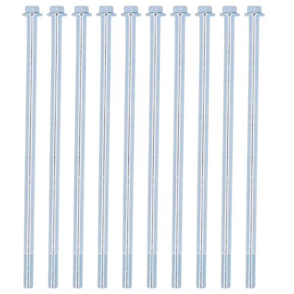 10 stk Halvgevind Bolte Fint Gevind Kulstofstål Robust Forlænget Hex Halv Tand Bolte 10x265