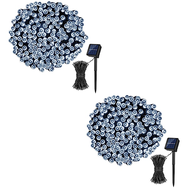 Solcelled Lyskæder, Totalt 46 Fod 2 Pakke med 50 LED Fe Lys