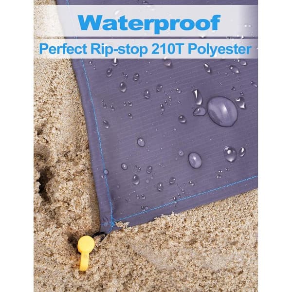 Dengmx Strandmatta 210 x 200 cm Sandresistent - Polyester och Nylon, 200 cm, Blå, Vattentät - Sommar/Pool
