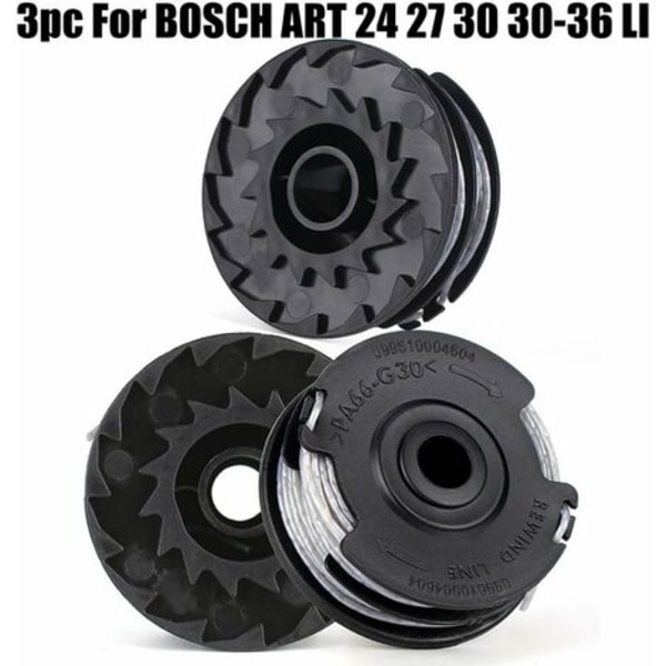 3-pakke med trådspole til Bosch Art 24 27 30 30-36 LI 18 m 1,65 mm buskrydder