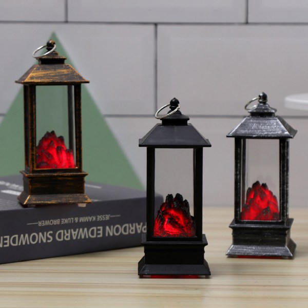 Julevindlampe simulering svart kull brannlampe