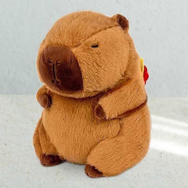 Suuri pehmeä kapybara-pehmolelu sohvan koristeeksi 30 cm with Burger Bag 33cm