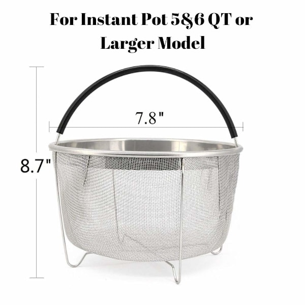Ångkorg i rostfritt stål för Instant Pot, med silikon