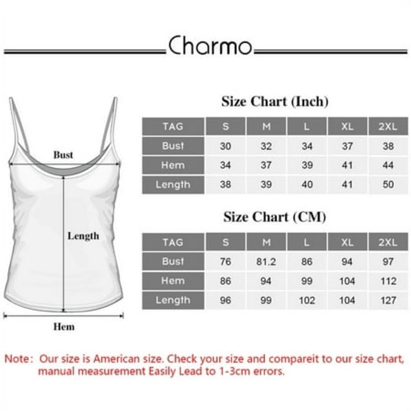 Charmo Dame Bomull Camisole Hylle BH Tank Top Strechy Undershirts Cami 2 PakkerM