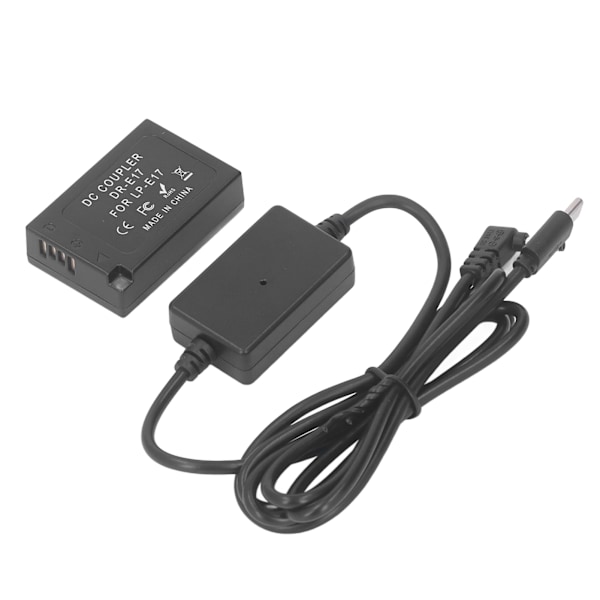 LP E17 Dummy Batteri DR E17 DC Koppling med Typ C Strömadapter Kamera Dummy Batteri för 760D 750D 77D 800D 850D M3 M5 M6 M6 Mark II R10 R8