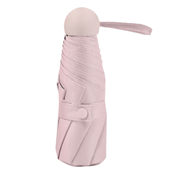 Kapseli sateenvarjo Mini Pocket UV-kestävä 2 käyttöä 5 osaa 8 reunaa Ulkoilutarvikkeet Pinkki