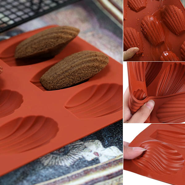 9 håls Madeleine-form, 2 st nonstick silikon Madeleine-formar,