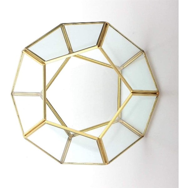 Bordplate geometrisk terrarium, 7,8 X 7,8 X 6,5 tommer metall med