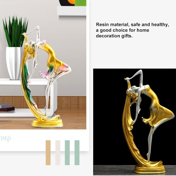 Dansande Flicka Skulptur, Inspirerande Kraft & Naturlig Resin, Resin Art Figurin Som Ger Långvarig Hållbarhet Och Positiv Energi Till Ditt Vardagsrum