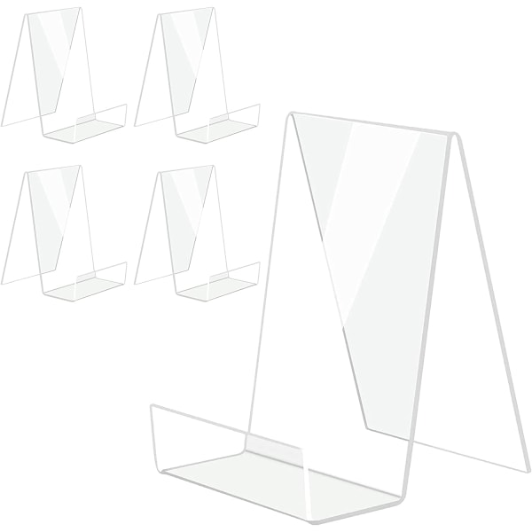 Acrylic Book Stand with Ledge 5 PCS, Clear Acrylic Display Easel