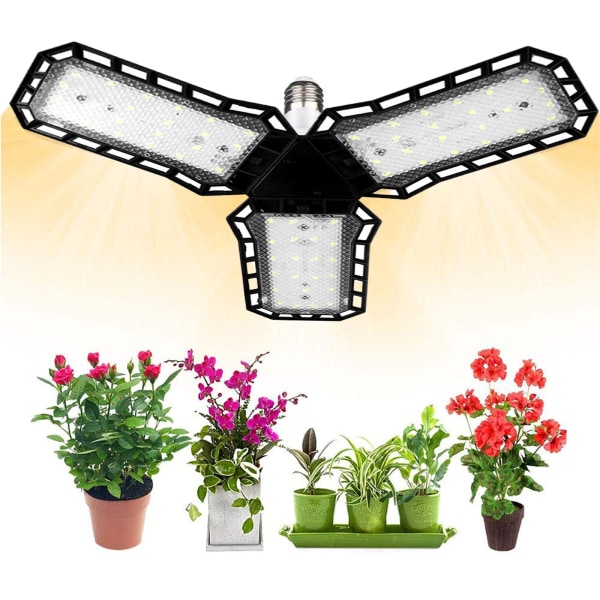 LED Grow-glödlampa med hopfällbara Full Spectrum Grow Lights för Black