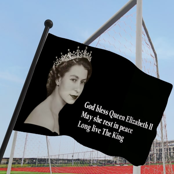 Hennes Majestäts flagga, minnesmärke över Storbritanniens drottning