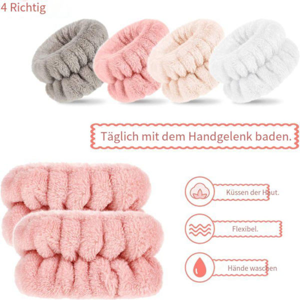 4 par handledstvättband i mikrofiber
