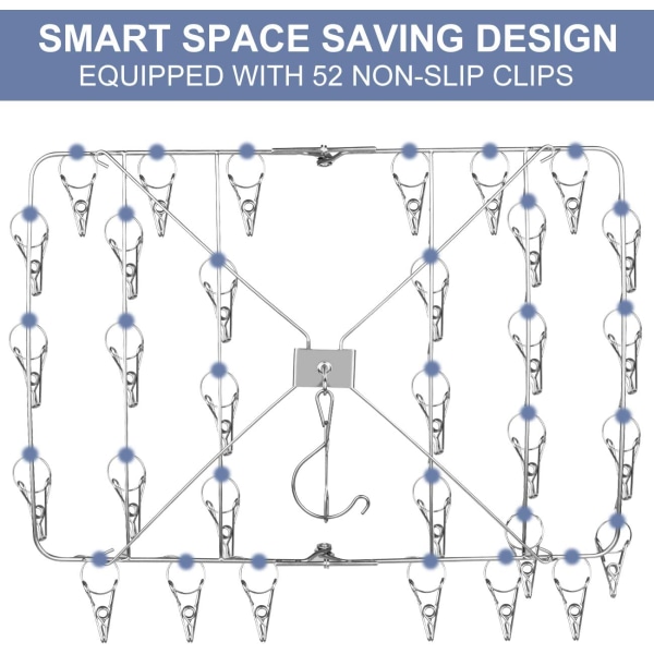 Tørkestativ for klær, Fayleeko 52 klips rustfritt stål klesvask