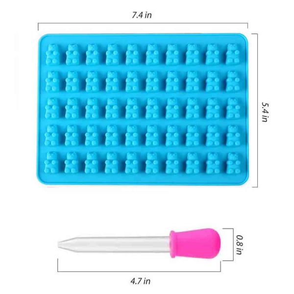Silikoneform 50 med gummibjørn isterningform med dråbesæt