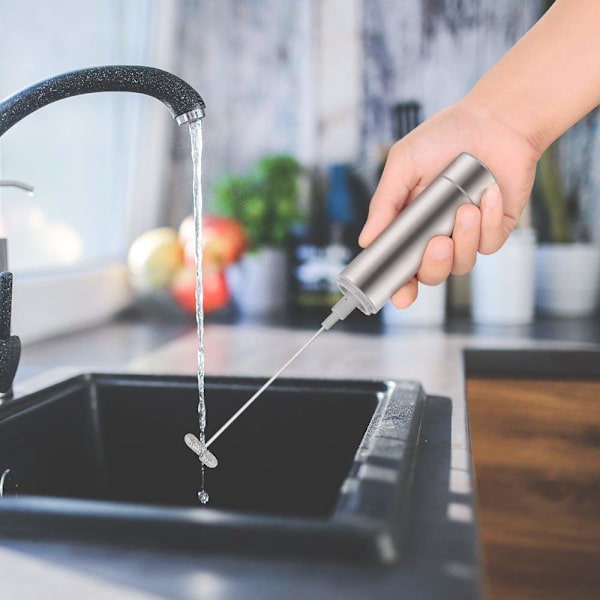 Handhållen mjölkskummare och dryckesmixer, elektrisk blender av rostfritt stål - Handhållen skummare vispstav för att göra kaffe, Matcha,